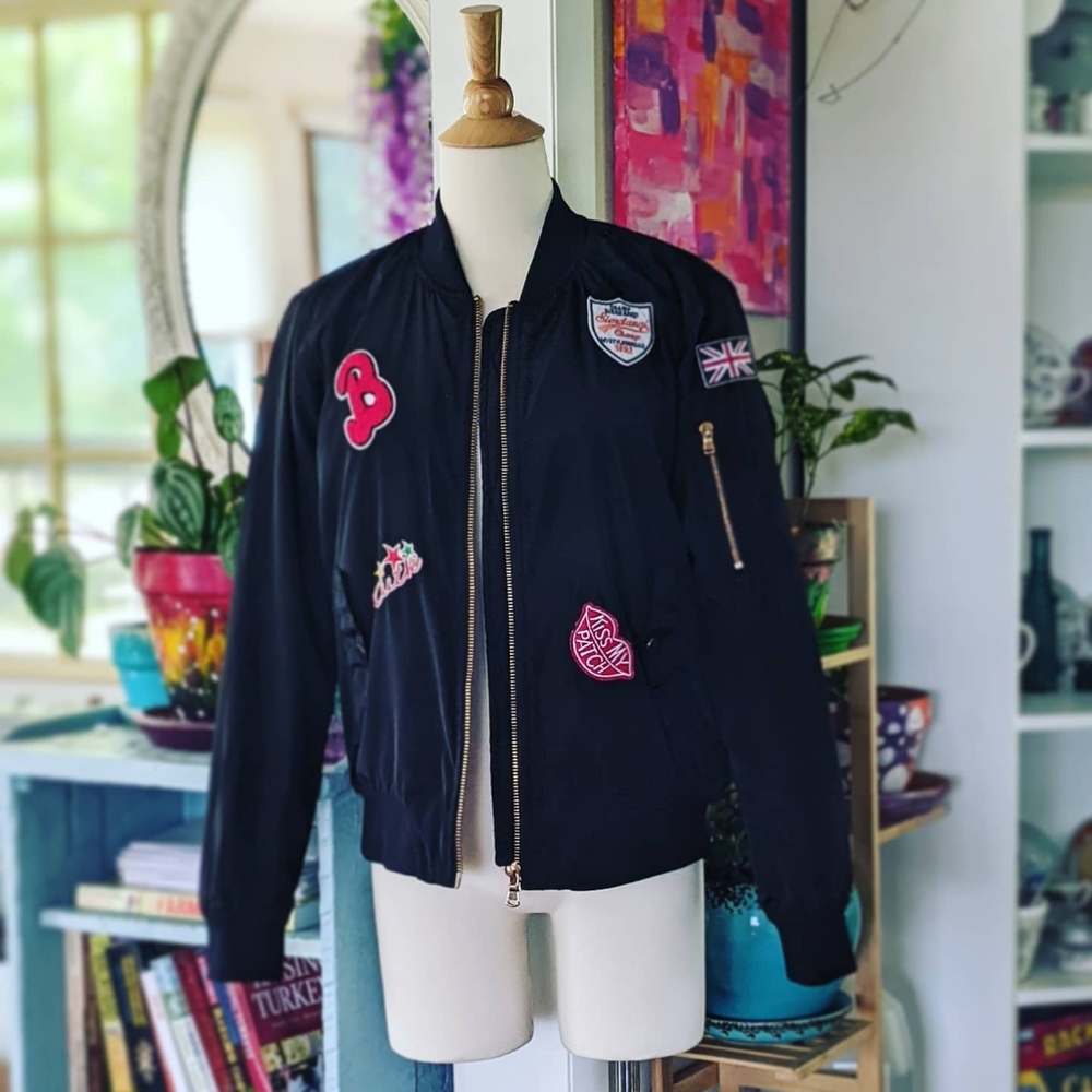 Unique Patched Bomber Jacket
